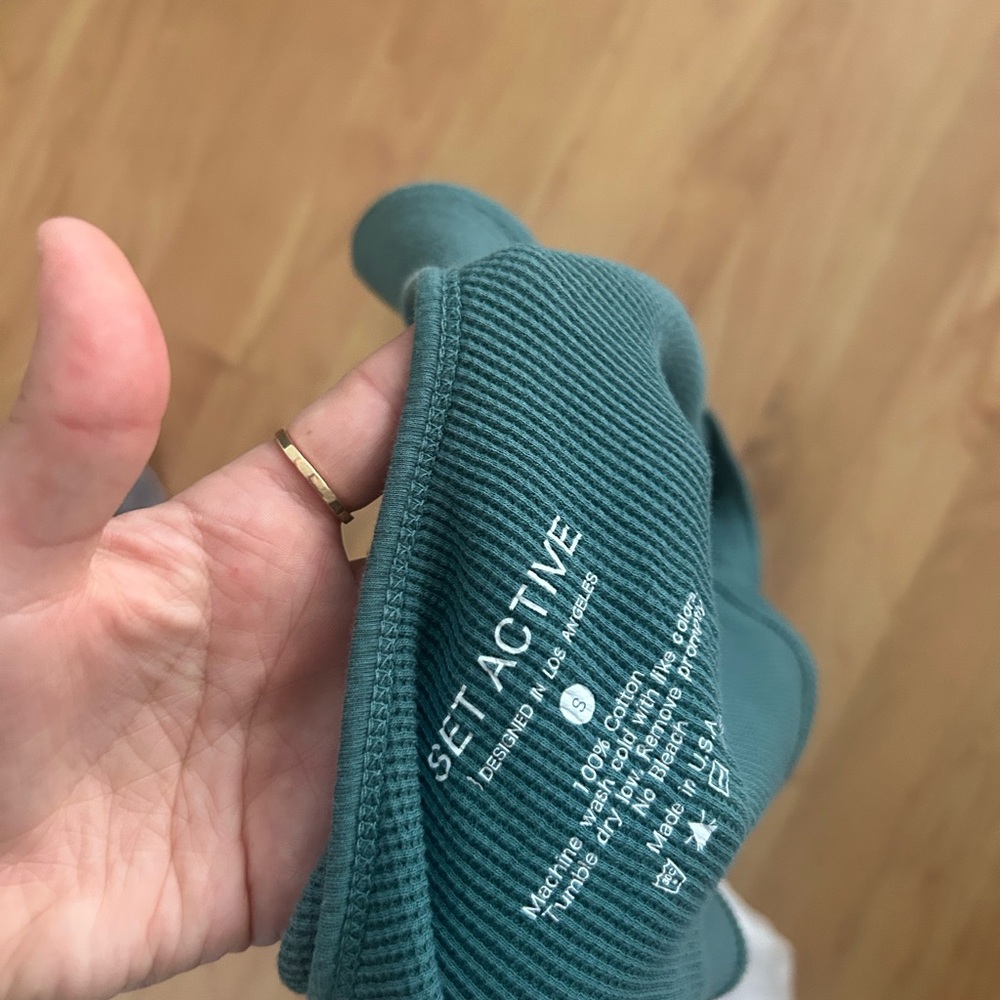 SET Active Teal Ribbed Tank small - Picture 3 of 3
